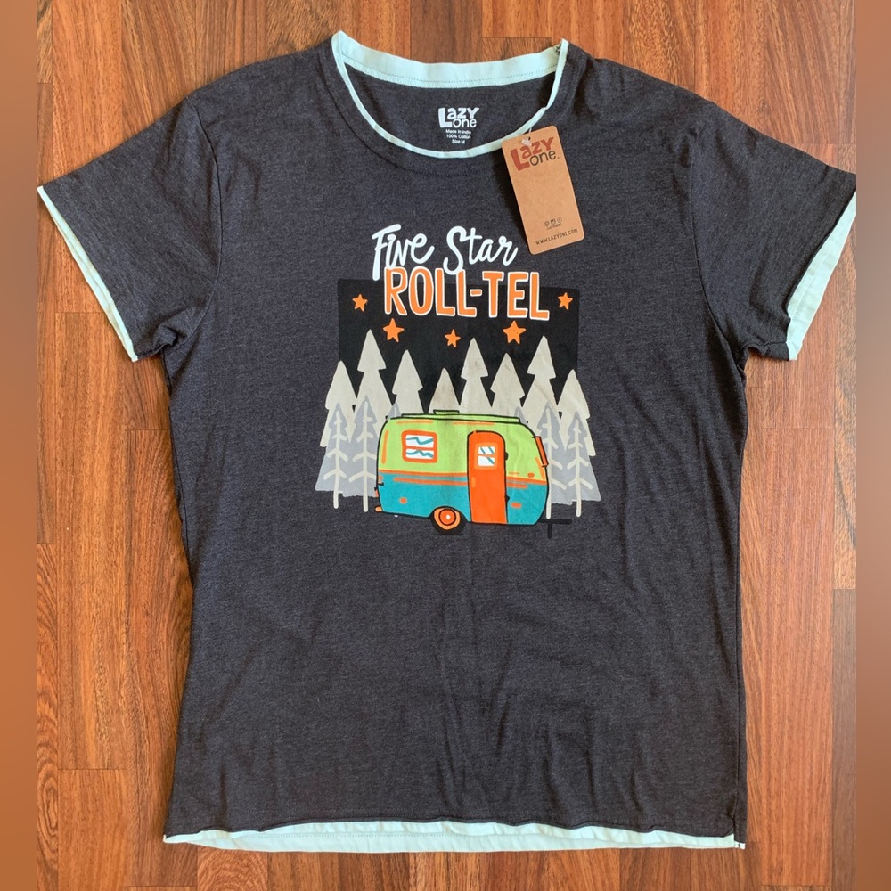 Funny camping Tshirt Lazy One size Medium NWT!